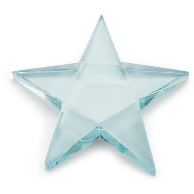 STAR GREEN GLASS PAPERWEIGHT