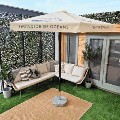 2,5M ROUND BLACK ALUMINIUM ECO PARASOL