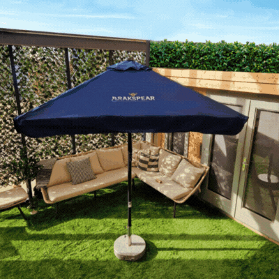 3M X 3M SQUARE BLACK ALUMINIUM ECO PARASOL