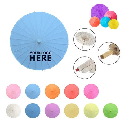 DIY BLANK PAPER UMBRELLA with Wood Handle