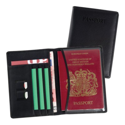 MELBOURNE NAPPA LEATHER PASSPORT WALLET in Black