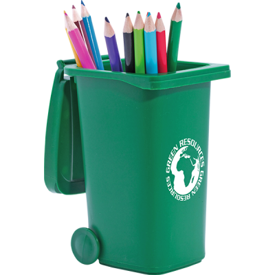 RECYCLED WHEELIE BIN PEN POT