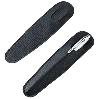 PEN PRESENTATION SLEEVE in Black Faux Leather