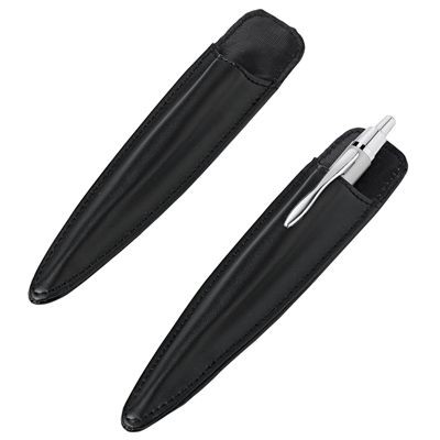 PEN PRESENTATION SLEEVE in Black Faux Leather