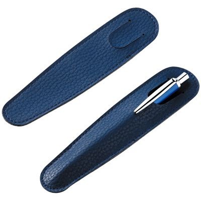 PEN PRESENTATION SLEEVE in Blue Faux Leather