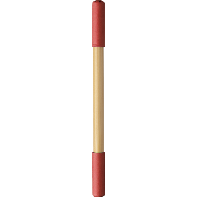 BAMBOO ENDLESS PENCIL AND BALL PEN in Red
