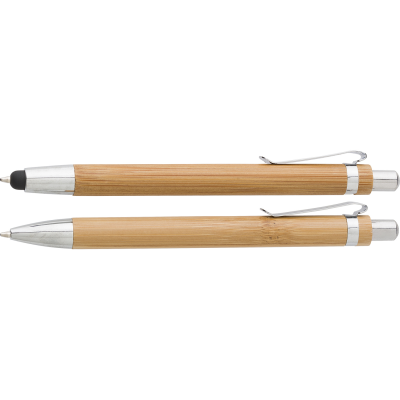 BAMBOO PEN & PENCIL SET in Brown