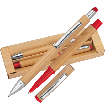 BAMBOO WRITING SET in Red
