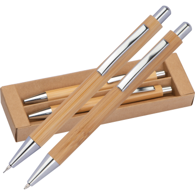 BAMBOO WRTING SET in Beige