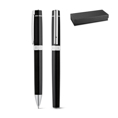 DOURO METAL ROLLERBALL PEN AND BALL PEN SET with Clip