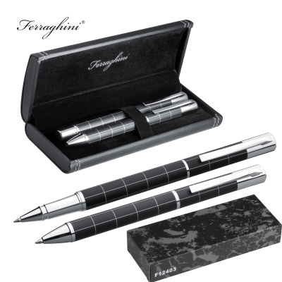 FERRAGHINI METAL WRITING SET in Black