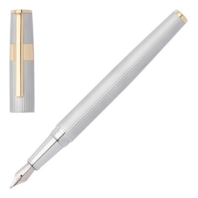 FOUNTAIN PEN GEAR PINSTRIPE SILVER  &  GOLD