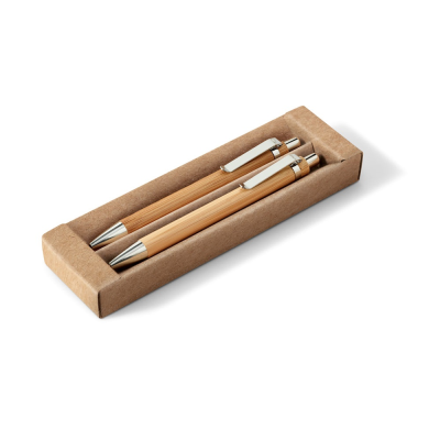 GREENY BALL PEN AND MECHANICAL PENCIL SET in Bamboo in Natural
