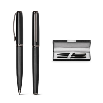 IMPERIO METAL ROLLERBALL PEN AND BALL PEN SET with Twist Mechanism