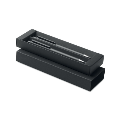 RECYCLED ALUMINIUM METAL PEN SET in Black