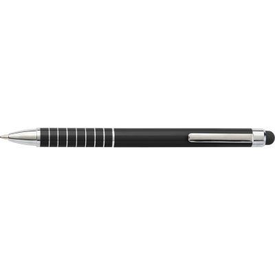 ALUMINIUM METAL BALL PEN with Stylus in Black