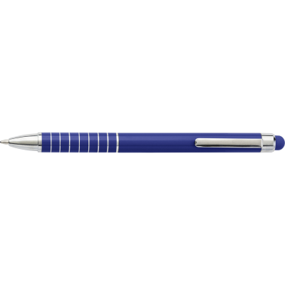 ALUMINIUM METAL BALL PEN with Stylus in Cobalt Blue