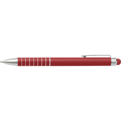 ALUMINIUM METAL BALL PEN with Stylus in Red