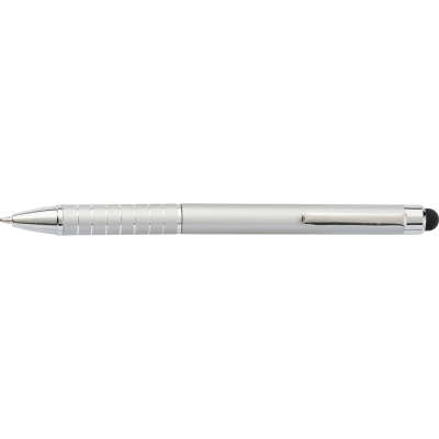 ALUMINIUM METAL BALL PEN with Stylus in Silver