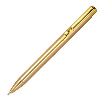 ALUMINIUM PUSH PEN, SHINY METALIC in Gold