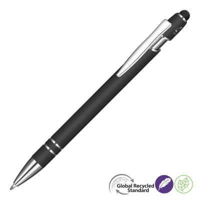 ASTRA-I SOFT FEEL GRS RECYCLED METAL BALL PEN - BLACK