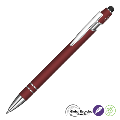 ASTRA-I SOFT FEEL GRS RECYCLED METAL BALL PEN - BURGUNDY