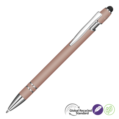 ASTRA-I SOFT FEEL GRS RECYCLED METAL BALL PEN - CHAMPAGNE