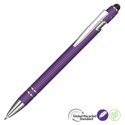 ASTRA-I SOFT FEEL GRS RECYCLED METAL BALL PEN - DARK PURPLE