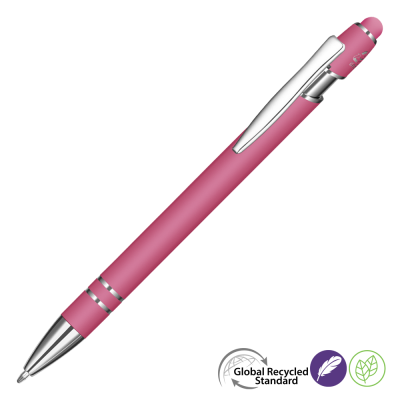 ASTRA-I SOFT FEEL GRS RECYCLED METAL BALL PEN - PINK