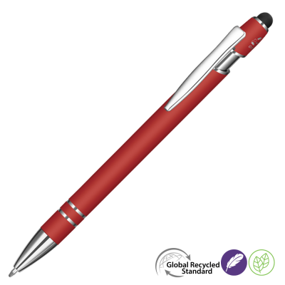 ASTRA-I SOFT FEEL GRS RECYCLED METAL BALL PEN - RED
