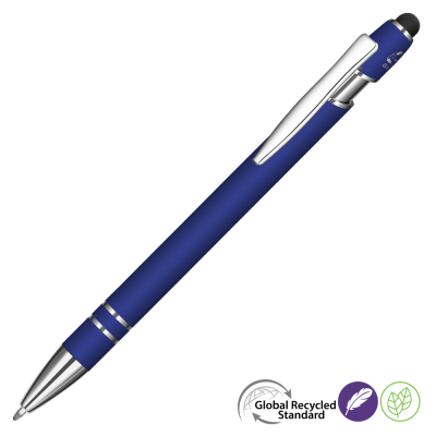 ASTRA-I SOFT FEEL GRS RECYCLED METAL BALL PEN - ROYAL BLUE