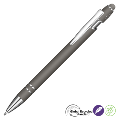 ASTRA-I SOFT FEEL GRS RECYCLED METAL BALL PEN - SLATE