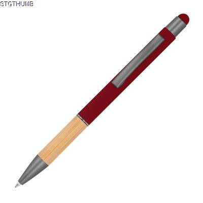 BALL PEN with Bamboo Grip Zone in Burgundy