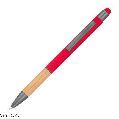 BALL PEN with Bamboo Grip Zone in Red