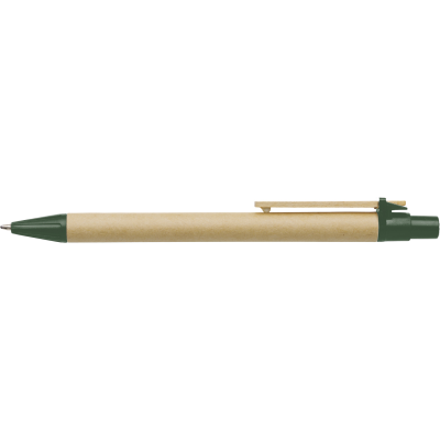 BALL PEN with Cardboard Card Barrel in Green