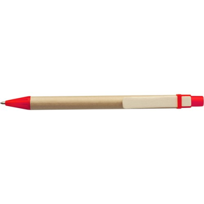 BALL PEN with Cardboard Card Barrel in Red