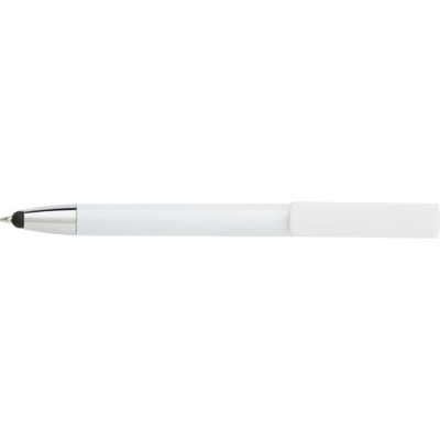BALL PEN with Mobile Phone Holder in White