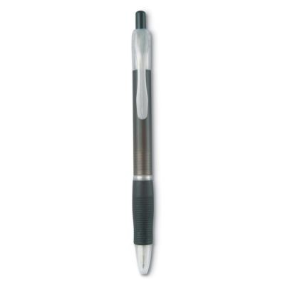 BALL PEN with Rubber Grip in Transparent Grey
