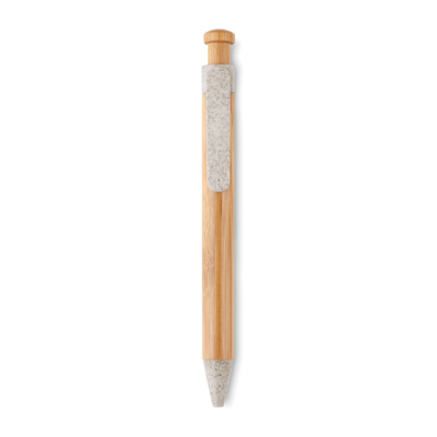 BAMBOO & WHEAT-STRAW ABS BALL PEN in Brown
