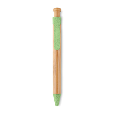 BAMBOO & WHEAT-STRAW ABS BALL PEN in Green