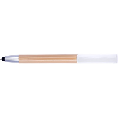 BAMBOO BALL PEN AND STYLUS in White