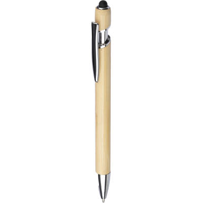 BAMBOO BALL PEN with Stylus in Brown - PROMOTIONAL CORPORATE GIFT