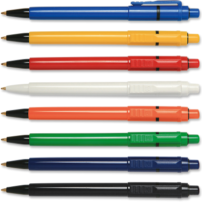 BARON EXTRA RETRACTABLE PLASTIC BALL PEN in Solid