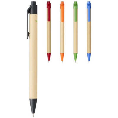 BERK RECYCLED CARTON AND CORN PLASTIC BALL PEN (BLACK INK)