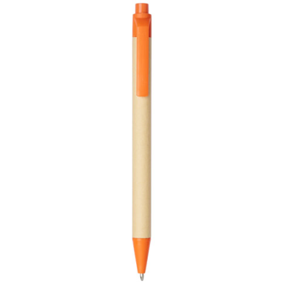BERK RECYCLED CARTON AND CORN PLASTIC BALL PEN (BLACK INK)