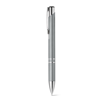 BETA PLASTIC ABS BALL PEN with Metal Clip in Pale Grey - PROMOTIONAL CORPORATE GIFT