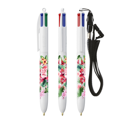 BIC® 4 COLOURS® BALL PEN + LANYARD
