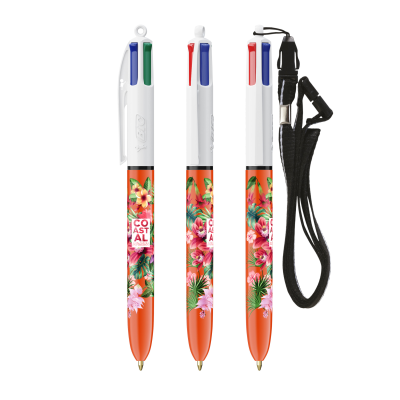BIC® 4 COLOURS® FINE with Lanyard Ball Pen