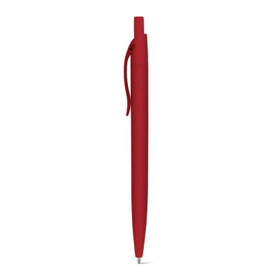 CAMILA WHEAT STRAW FIBRE AND ABS BALL PEN with Clip in Red
