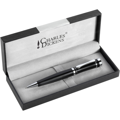 CHARLES DICKENS® METAL BALL PEN in Black